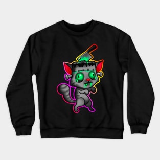 Zombie cat with outline Crewneck Sweatshirt